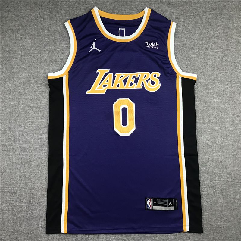 Men Los Angeles Lakers #0 Westbrook Purple Game 2021 NBA Jersey->los angeles lakers->NBA Jersey
